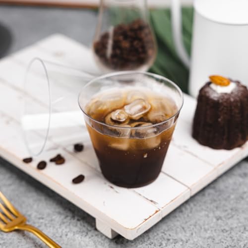 N9R 100PCS 9 oz Clear Plastic Cups for Cold Beverages, Disposable Plastic Cups Tumblers, Heavy Duty Cocktail Cups for Parties, Weedings, Events and Gatherings