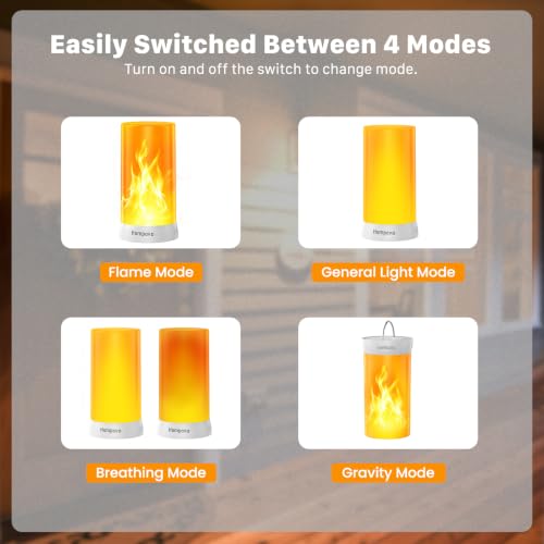 Hompavo Flame Lights with Remote, Timer, 4-Mode Rechargeable