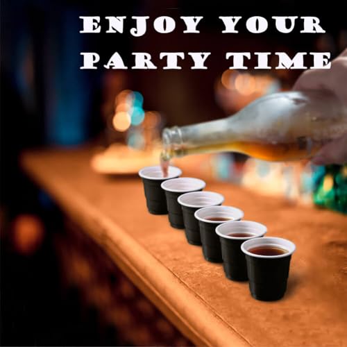 100ct 2oz. Mini black Shot Cups, Disposable and Small Size Perfect for Party, Tastings, Sample and More