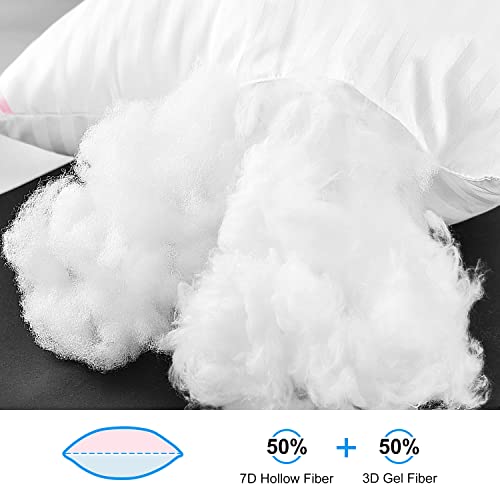 EIUE Hotel Collection Bed Pillows for Sleeping 2 Pack Queen Size,Pillows for Side and Back Sleepers,Super Soft Down Alternative Microfiber Filled Pillows,20 x 30 Inches