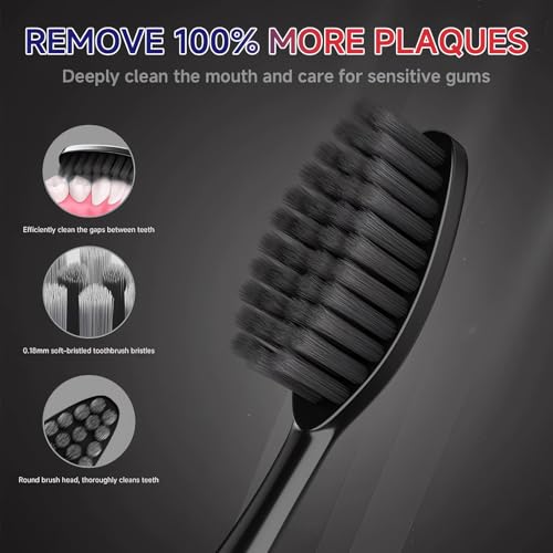 50 PCS Individually Wrapped Bulk Toothbrush Pack, Disposable Soft Bristle for Adult or Kid, Ergonomic Handle, Perfect for Travel, Hotel, Donation