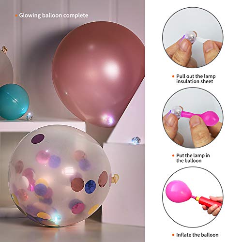 Aogist 100pcs White Balloon Lights,Long Standby Time Waterproof Mini Light,Battery Powered,Round LED Ball Lamp for Latex Balloon Paper Lantern Party