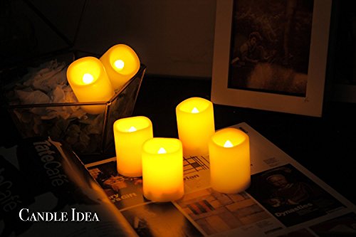 Flameless Flickering LED Votive Tealight Candles Battery Operated with Timer / 6 Hours On and 18 Hours Off Per Cycle, LED Tea Light Candles for