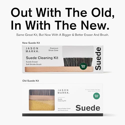 Jason Markk Suede Cleaning Kit, Shoe Cleaner, 2-Piece Set, Brush & Stain Eraser, Sneaker Care, Ideal for Footwear, Safe for Leather, Suede, Nubuck, Cotton, Knits