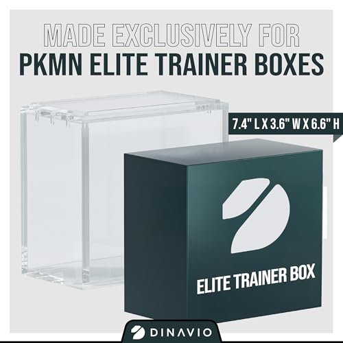 Dinavio Crafthouse Elite Trainer Box Acrylic Display Case Stackable - 8mm + 5mm Ultra Thick Acrylic with N52 Strong Magnets - ETB Case Protector - Compatible with Elite Trainer Boxes