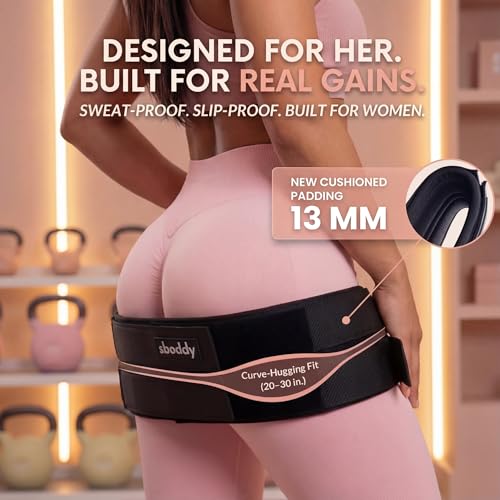 Hip Thrust Belt with Dual-Strap Design – Booty Builder for Heavy Dumbbells, Kettlebells & Plates Up to 400 lbs – Comfortable Glute Workout Equipment for Women – Coach Tested – Home & Gym Use.