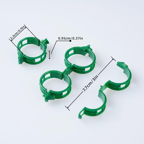 CIQIYO® 100 Pcs Plant Support Clips,Plastic Clips for Securing Plants,Tomato Vine Clips,Plant Fixing Clips,Garden Clips for Climbing Plants,Grape and Vine Vegetables (100, Green)