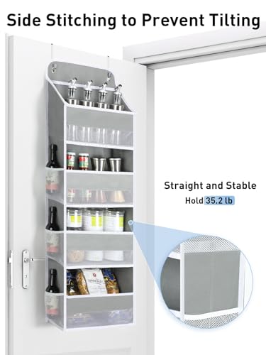 Yecaye 1 Pack Over the Door Organizer, 35.2lbs Load Toy Stuffed Animal Storage, Large Capacity Swing-proof Hanging Bathroom Organizers and Storage