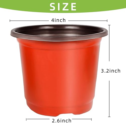 Plant Nursery Pot/Pots 100 Pcs 4" Plastic Small Plants Pots Flower Pots Seed Starting Pots for Plants Indoor Outdoor Seedling pots (with 100 Plant Labels)