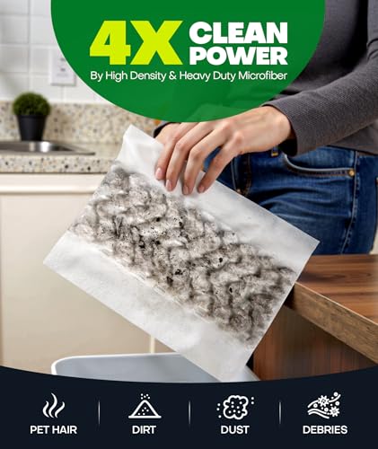 60 Count Heavy Duty Dry Sweeping Cloths Refills for Swiffer Sweeper Mop, Deep Clean Sweeper Pet Mop Pads for Multi Surface Floor Mopping & Cleaning, Disposable Dry Pad Refills Floor Duster, Unscented