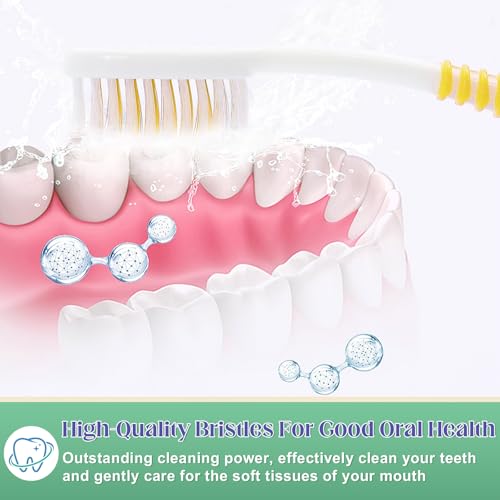 Comdian 50 Pcs Toothbrush Bulk Disposable, Travel Toothbrushes Pack, Soft Bristle Individually Wrapped and Good Cleaning for Kids, Adult and The Elderly. Suitable for Hotel, Travel, Home, Donated