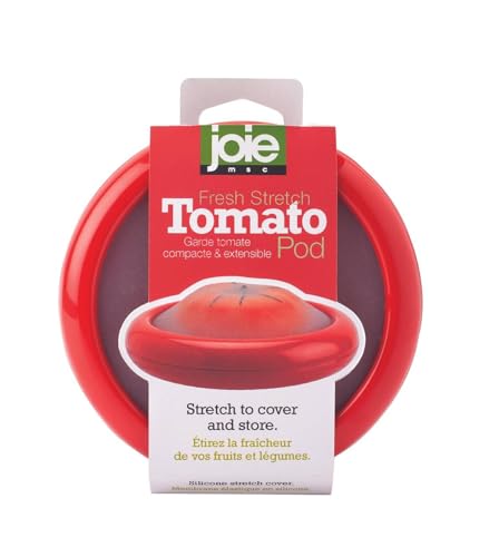 Joie Fresh Stretch Pod Tomato Storage Container, Silicone Food Saver, Keeps Leftover Produce Flavorful and Firm in Fridge, Reusable Kitchen Gadget, Dishwasher Safe, BPA-Free