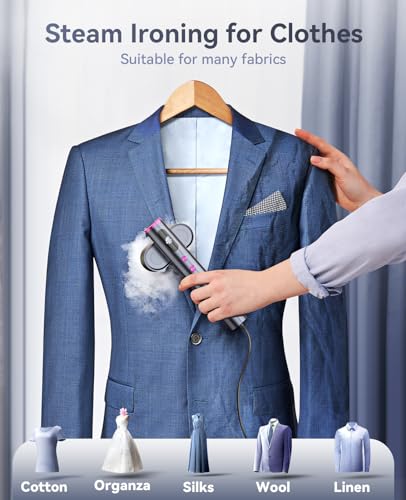 Jack & Rose Travel Steamer for Clothes,100-220V Portable Iron,15s Heat Up,Steamer & Iron 2 In 1, Travel Size,Large Ceramic Heat Panel,for Global and Europe