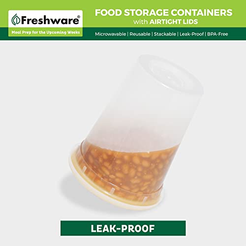 Freshware Food Storage Containers 24 Set 32 oz Plastic Deli Containers with Lids, Slime, Soup