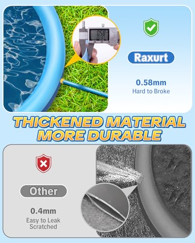 Raxurt Splash Pad, Non-Slip Thicken Splash Pad for Kids Ages 4-8 Toddler Baby Splash Sprinkler Pad Dog Pool Summer Outdoor Water Toys for Boys Girls, 59'' Blue