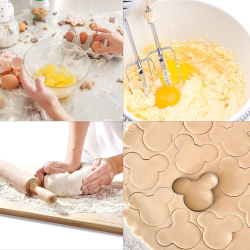 Food Grade Mouse Cookie Cutters Set of 5 – Sturdy Stainless Steel Cutters for Cookies, Sandwiches, Cake & Fruit – DIY Decoration Tools for Kids – 2.12'' to 3.86''
