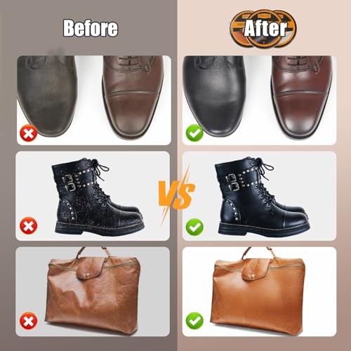 Nuroon 9 Pcs Shoe Polish Kit for Men & Women, 3 Pcs Horsehair Shoe Brushes, Brown Neutral Black Shoe Polish