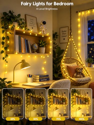 Connectable 43FT 100LED Globe String Lights Indoor, Fairy Lights Plug in