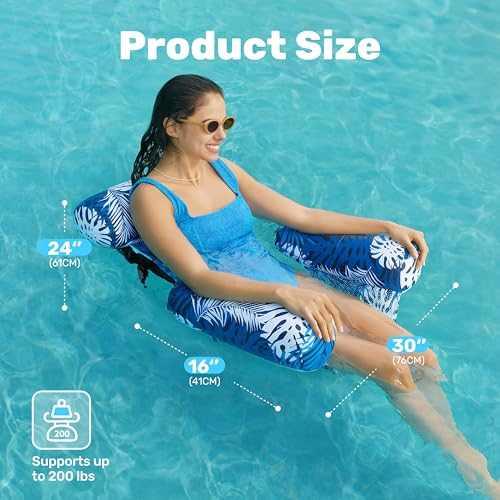 SLOOSH Inflatable Pool Floats Adult,2 Packs Floating Lounge Chairs,Blow up Pool Noodles for Adult Heavy Duty,Floating Chair for Party Summer Water Beach Lake Fun
