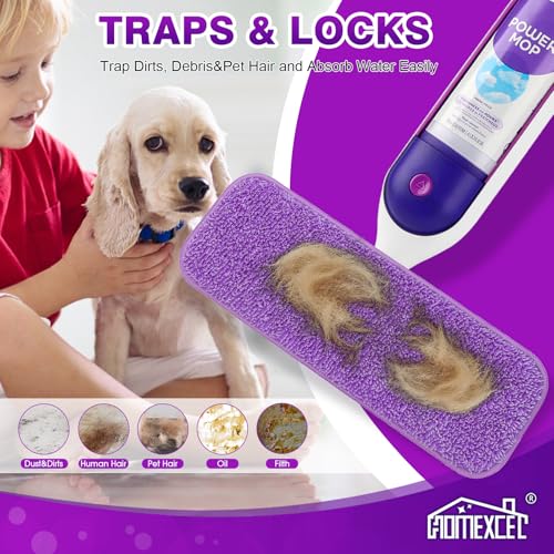 HOMEXCEL Reusable Microfiber Mop Pads for Swiffer PowerMop 8 Pack, Power Mop Pads Refills for 13 ''-15 '' Spray Mop, Machine Washable Pad Replacement for Multi-Surface Floor Cleaning