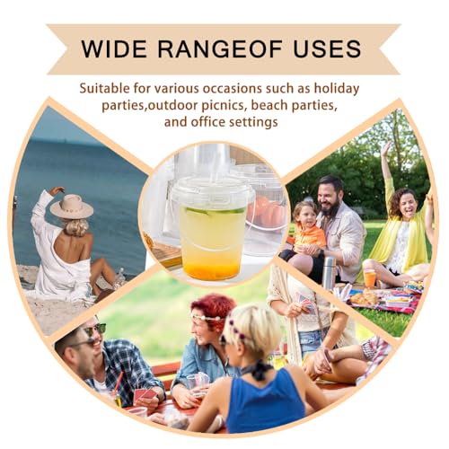 Qsqwsuye 15sets disposable plastic cup with lid and straw, 34 ounce reusable and suitable for outdoor travel beverage packaging pool party supplies beach party supplies picnic supplies