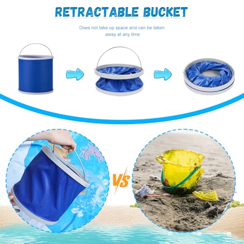 7.2 X 7.2 Feet Baby Beach Pool,Kiddie Pool and Beach Blanket,2 in 1 Toddler Paddling Pool,Beach Toys for Infant Kids Boys and Girls with Portable Water Bag 9L