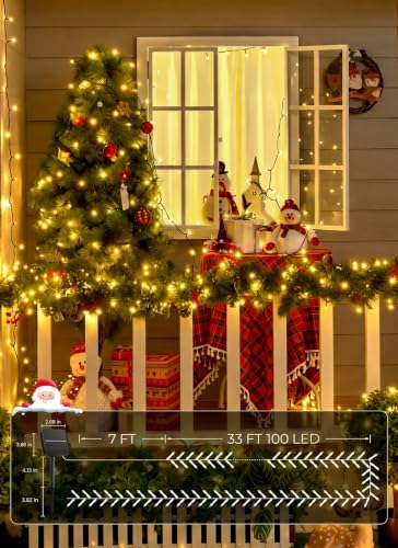 Brightown 2 Pack Solar String Lights Outdoor Waterproof, 80 FT 200 LED