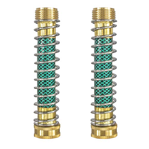 Hourleey Garden Hose Protector, Hose Extension Adapter with Coil Spring, 2 Pack