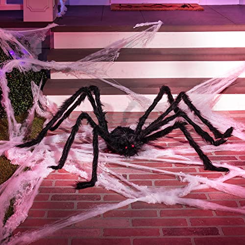 JOYIN Halloween Outdoor Decorations Giant Spider, 5 Ft Large Spider for Yard Lawn Garden Patio Scary Halloween Outside Decor, Indoor Haunted House