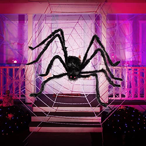 JOYIN Halloween Outdoor Decorations Giant Spider, 5 Ft Large Spider for Yard Lawn Garden Patio Scary Halloween Outside Decor, Indoor Haunted House