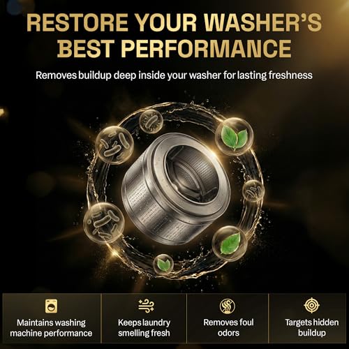 Washing Machine Cleaner Tablets | 24 Pack | Ultra Deep Clean | Eliminates Odors | Washer Cleaner Tablets for HE Front Loader & Top Load Washer | Compatible with All Machines | 1 Year Supply | Zyro