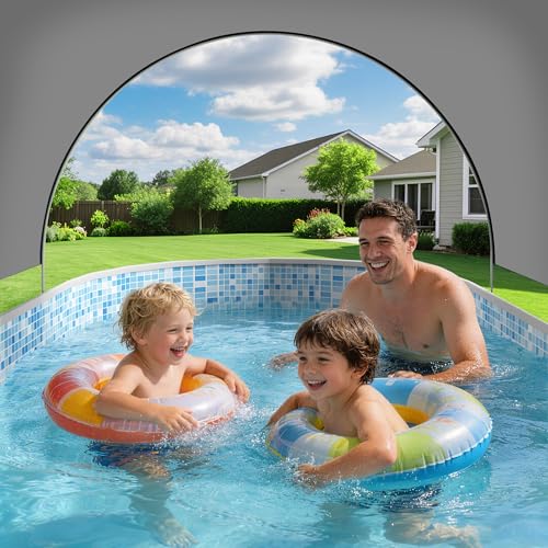 Foldable Pool with Canopy,10FT NonInflatable Above Ground Swimming Pools | Inner Diameter 102"x72"x20", Durable PVC, Oversize Thickened, Easy Setup