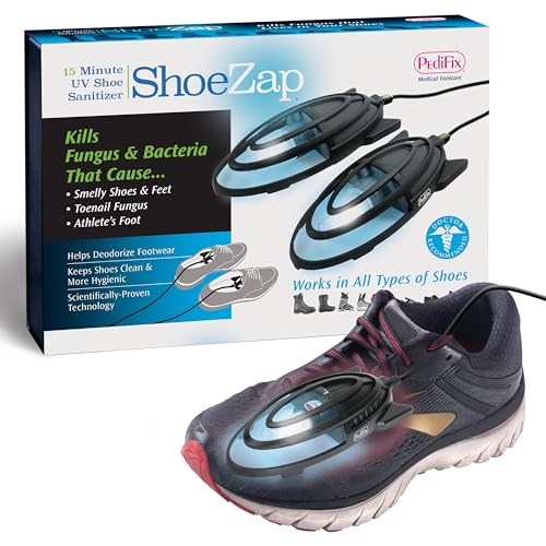 Pedifix ShoeZap Clinically Proven Germicidal Light Technology, 15 Minute UV (Ultraviolet) Shoe Sanitizer that Eliminates Odor Causing Germs, Bacteria, and Fungus
