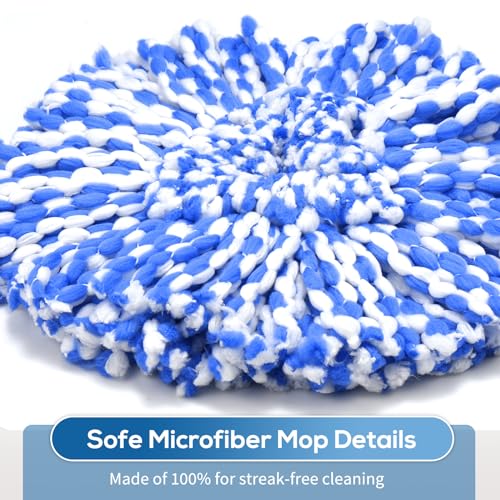 4 Pack RinseClean Spin Mop Replacement Head Spin Mop Refills Compatible with O Ceda RinseClean Dual System, Microfiber Mop Easy Cleaning Floor Head Mo-p for Floor Cleaning RinseClean 2 Tank System