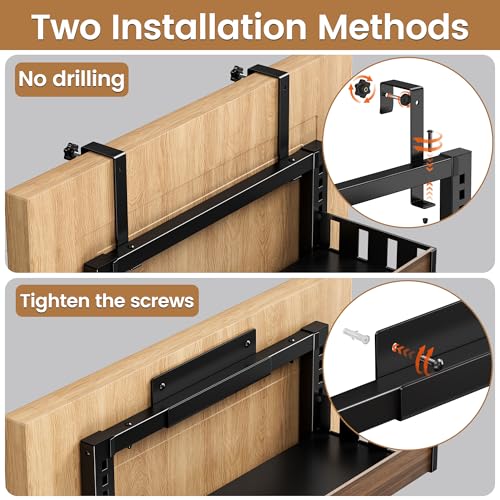 8 Tier Over The Door Pantry Organizer, 2 IN 1 Wall Mount or Hanging Spice Rack Seasoning Shelves with Adjustable Basket