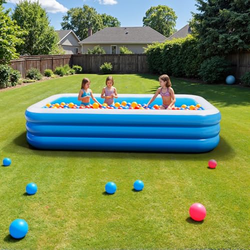 Inflatable Pool for Adults, 115'' x 68'' x 22'' Large Inflatable Pool for Adults, Blow up Pools, Rectangular Family Swimming Poo l, Oversized Thickened Family Inflatable Pools for Outdoor