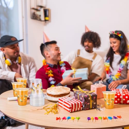 Uiifan 50 Pcs Construction Cups Construction Birthday Party Supplies 12 oz Theme Plastic Cups Disposable Dump Truck Traffic Glasses for Home Birthday Party Favors Supplies Decoration(Stylish)