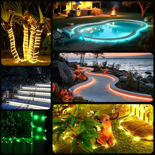 Minetom Color Changing Rope Lights Outdoor, 33FT 100 LED Rope Light