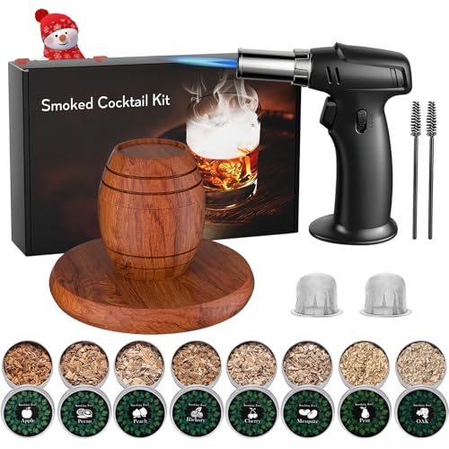 Whiskey Smoker Kit with Torch, Birthday Gifts for Him, Men, Dad, Husband, Cocktail Smoker Infuser Kit Old Fashioned Drink Smoker Kit Fathers Day Bourbon Whiskey Gifts
