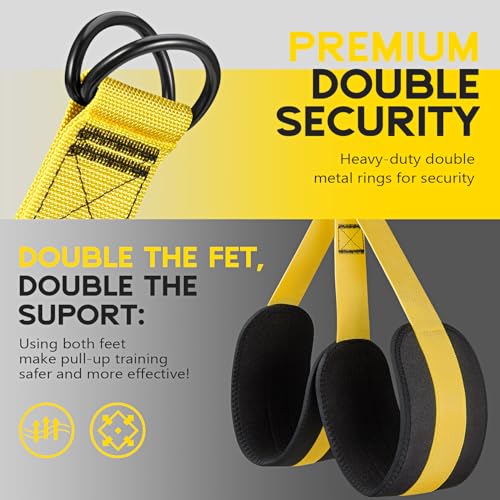 HOXWC Pull Up Assistance Bands, Adjustable Heavy Duty Resistance Band for Pull Up, 3 Pull Up Bands, Comfortable Fabric Feet/Knee Rest, Assistance Bands for Pull-Up, Home Fitness, Body Stretching