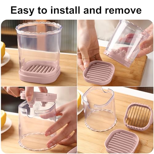 Fruit Slicer Cup: Strawberry Slicer, Strawberries Cutter Cup, Speed Cutter for Banana Grape Egg Kitchen Portable Slicing Tool(Pink)