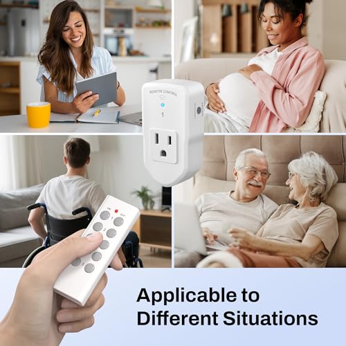 BN-LINK Wireless Remote Control Outlet Electrical Switch for Lights, Fans, Christmas Lights, Small Appliance, 100ft Long Range White (Learning Code