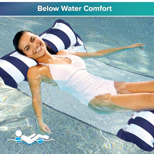 Aqua 4-in-1 Monterey Hammock Pool Float & Water Hammocks – 2-3-4 Multipacks – Multiple Colors/Styles – for Adults and Kids Floating