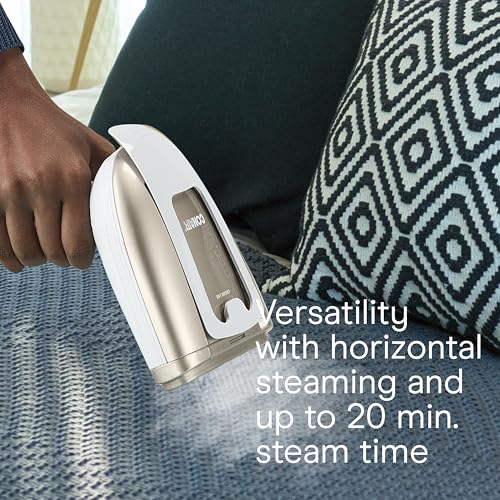 Conair Handheld Garment Steamer for Clothes, Turbo ExtremeSteam 1875W Fabric Steamer, Portable Handheld Design, Strong Penetrating Steam, White/Champagne