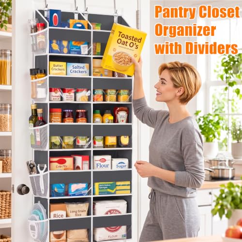 Heavy Duty Over Door Organizer 5 Tiers, 10 Front & 10 Mesh Pockets