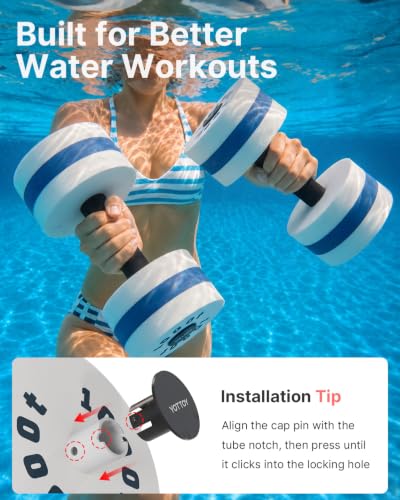 YOTTOY Water Dumbbells for Pool Exercise,Foam Aquatic Dumbbells for Water Aerobics,Resistance Training & Physical Therapy,Pool Weights for Water Workouts,Aqua Fitness,Set of 2