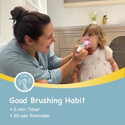 Papablic BabyHandy 2-Stage Baby Sonic Electric Toothbrush for Babies and Toddlers Ages 0-3 Years