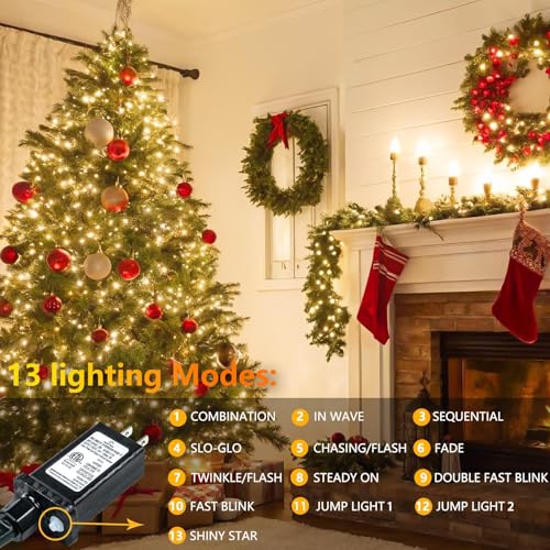 200 LED Connectable String Lights, 66FT Christmas Lights Outdoor Indoor