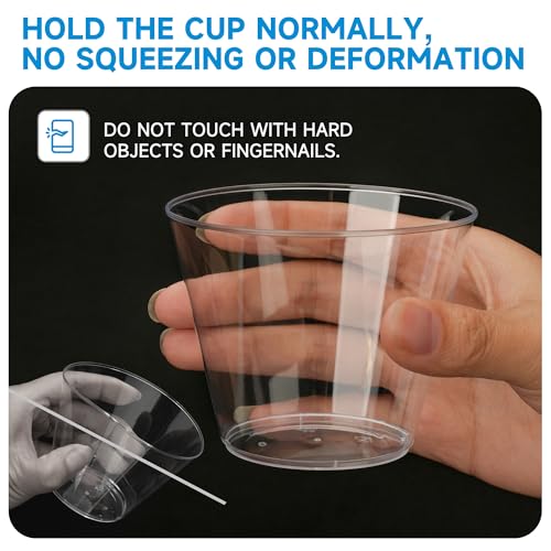 RACETOP 9 oz Clear Plastic Cups 100 packs, Disposable Plastic Party Cups Tumblers, Cocktail Cups, Perfect for Parties, Wedding and Events