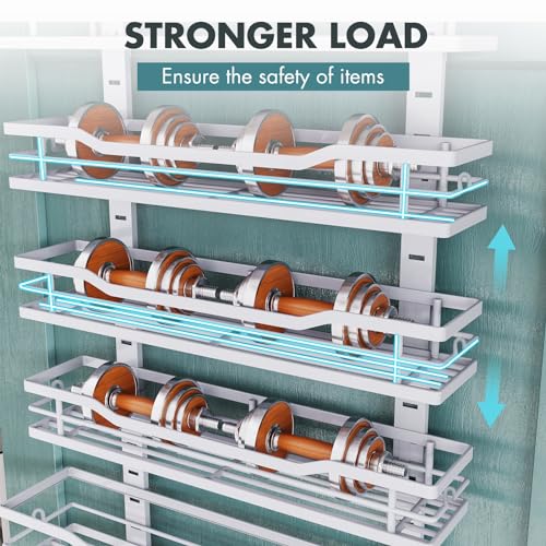 Eastherry Over The Door Pantry Organizer, 9-Tier Over The Door Organizer with Adjustable Basket
